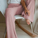 Fitshinling Casual Leisure Wide Leg Pants Women Winter Clothing 5XL Plus Size Trousers Fashion Solid Basic High Waist Pantalones