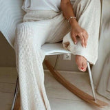 Fitshinling Casual Leisure Wide Leg Pants Women Winter Clothing 5XL Plus Size Trousers Fashion Solid Basic High Waist Pantalones