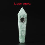 HULIANFU Natural Quartz Pipe Smoking Pipe Dream AmeThyst Point Rod Treatment  Gem With Metal Filter Wholesale Price 1PC