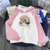 Hulianfu Support Your Local Street Cats Print Women Hoodie Cartoons Crewneck Clothes Vintage Loose Sweatshirt Street Hip Hop Hoody Womens