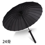 HULIANFU Japanese Samurai Umbrella Strong Windproof Semi Automatic Long Umbrella Large Man And Women  Business Umbrellas Mens Paraguas