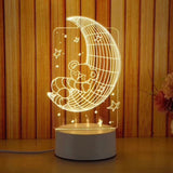 HULIANFU Romantic Love 3D Lamp Heart-shaped Balloon Acrylic LED Night Light Decorative Table Lamp Valentine  Day Sweetheart Wife  Gift