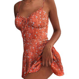 hulianfu Fashion Spaghetti Strpless Dress Women Summer Bohemia Dress Vintage Deep V Neck Party Dress Night Slim Short Dress Hot Deal