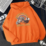 Hulianfu Support Your Local Street Cats Print Women Hoodie Cartoons Crewneck Clothes Vintage Loose Sweatshirt Street Hip Hop Hoody Womens