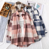 Hulianfu Spring New Women Big Plaid Full Sleeve Thick Warm Woolen Shirt Jacket Winter Oversize Tops Stylish Girl Casual Outwear T0N444T