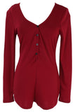 Hulianfu Spring New Women Knitted  Romper Homewear Cute Deep V-Neck Long-Sleeved Pajamas Female Star Pattern Button Jumpsuit
