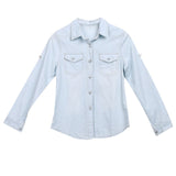 hulianfu  S-XL Streetwear Clothes hulianfu  Button Women Shirts New Womens Retro Jean Soft Denim Long Sleeve Casual Shirt Tops Blouse