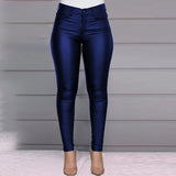Spring Women Pu Leather Pants Black Sexy Stretch Bodycon Trousers High Waist Long Casual Pencil S-3XL Winter