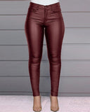 Spring Women Pu Leather Pants Black Sexy Stretch Bodycon Trousers High Waist Long Casual Pencil S-3XL Winter
