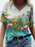 hulianfu Print Harajuku Summer Casual Women Clothes Short Sleeve Loose Tshirts Street Hipster Tee Shirts V Neck Tops Femme T-shirt