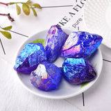 HULIANFU Natural Crystal Raw Healing Stone Electroplate Quartz Specimens Rough Collectibles Raw Gemstone Fish Tank Decoration Energy