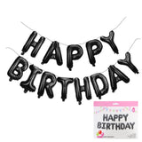 HULIANFU Silver Black Style Foil Letter Number Balloons Baby Shower Helium Ballon Happy Birthday Kids Adult Party Decoration Supplies