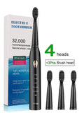 HULIANFU Newest Super Sonic Electric Toothbrushes for Adults Kids Smart Timer Rechargeable Whitening Toothbrush IPX7 with 3 Brush Heads