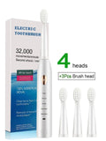 HULIANFU Newest Super Sonic Electric Toothbrushes for Adults Kids Smart Timer Rechargeable Whitening Toothbrush IPX7 with 3 Brush Heads
