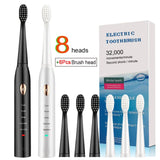 HULIANFU Newest Super Sonic Electric Toothbrushes for Adults Kids Smart Timer Rechargeable Whitening Toothbrush IPX7 with 3 Brush Heads