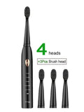 HULIANFU Newest Super Sonic Electric Toothbrushes for Adults Kids Smart Timer Rechargeable Whitening Toothbrush IPX7 with 3 Brush Heads