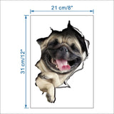 HULIANFU 2023 3D Lovely Pet Self-adhesive Wallpaper Children Living Room Bathroom Toilet Decals Mural Tattoo