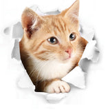 HULIANFU 2023 3D Lovely Pet Self-adhesive Wallpaper Children Living Room Bathroom Toilet Decals Mural Tattoo