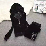 Hulianfu Spring/Fall Women's Brand Velvet Fabric Tracksuits Velour Suit Women Track Suit Hoodies And Pants fat sister sportswear