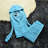 Hulianfu Spring/Fall Women's Brand Velvet Fabric Tracksuits Velour Suit Women Track Suit Hoodies And Pants fat sister sportswear