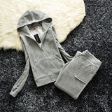 Hulianfu Spring/Fall Women's Brand Velvet Fabric Tracksuits Velour Suit Women Track Suit Hoodies And Pants fat sister sportswear