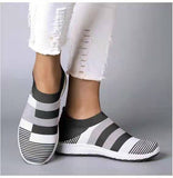 flowersverse Womens Casual Shoes Woman Mesh Sneakers New Spring Knitted Flat Ladies Slip on Female Footwear Plus Size 35-43