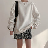 Spring Fleece Thick Sweatshirt Vintage Solid Warm O Neck Pullover Grey Brown Lady New All-match Hooded Autumn Women Coat