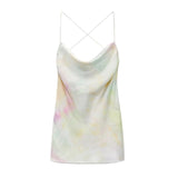 Summer Za Dress Women White Rear Back Cross Suspender Dress V-Neck Sleeveless Backless Sexy Female Mini Dresses