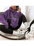 hulianfu Vintage Letters Print Women Hoodie Thick Warm Girls Sweatshirt  Winter Tops Pullovers New Brand Fashion Clothes Slim Fit