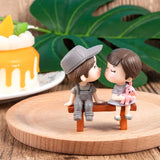 HULIANFU Mini Couple Figures Grandma Grandpa Sweety Lovers Couple Ornament For Fairy Garden Figurines Miniature Home Decoration