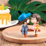 HULIANFU Mini Couple Figures Grandma Grandpa Sweety Lovers Couple Ornament For Fairy Garden Figurines Miniature Home Decoration