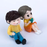 HULIANFU Mini Couple Figures Grandma Grandpa Sweety Lovers Couple Ornament For Fairy Garden Figurines Miniature Home Decoration