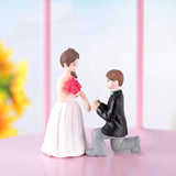 HULIANFU Mini Couple Figures Grandma Grandpa Sweety Lovers Couple Ornament For Fairy Garden Figurines Miniature Home Decoration