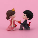 HULIANFU Mini Couple Figures Grandma Grandpa Sweety Lovers Couple Ornament For Fairy Garden Figurines Miniature Home Decoration