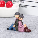 HULIANFU Mini Couple Figures Grandma Grandpa Sweety Lovers Couple Ornament For Fairy Garden Figurines Miniature Home Decoration