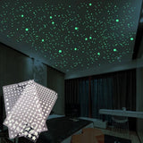 HULIANFU Luminous 3D Stars Dots Wall Sticker for Kids Room Bedroom Home Decoration Glow In The Dark Moon Decal Fluorescent DIY Stickers