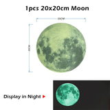 HULIANFU Luminous 3D Stars Dots Wall Sticker for Kids Room Bedroom Home Decoration Glow In The Dark Moon Decal Fluorescent DIY Stickers