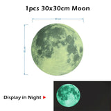 HULIANFU Luminous 3D Stars Dots Wall Sticker for Kids Room Bedroom Home Decoration Glow In The Dark Moon Decal Fluorescent DIY Stickers