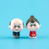 HULIANFU Mini Couple Figures Grandma Grandpa Sweety Lovers Couple Ornament For Fairy Garden Figurines Miniature Home Decoration
