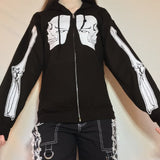 Y2K Gothic Sweatshirt Oversized Hoodie Women Autumn Zip Up Long Sleeve Coat Top Female 90S Vintage E-Harajuku Grunge Clothes