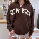 Y2K Gothic Sweatshirt Oversized Hoodie Women Autumn Zip Up Long Sleeve Coat Top Female 90S Vintage E-Harajuku Grunge Clothes