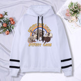 Hulianfu Support Your Local Street Cats Print Women Hoodie Cartoons Crewneck Clothes Vintage Loose Sweatshirt Street Hip Hop Hoody Womens