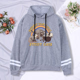Hulianfu Support Your Local Street Cats Print Women Hoodie Cartoons Crewneck Clothes Vintage Loose Sweatshirt Street Hip Hop Hoody Womens