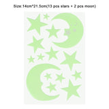 HULIANFU Luminous 3D Stars Dots Wall Sticker for Kids Room Bedroom Home Decoration Glow In The Dark Moon Decal Fluorescent DIY Stickers