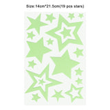 HULIANFU Luminous 3D Stars Dots Wall Sticker for Kids Room Bedroom Home Decoration Glow In The Dark Moon Decal Fluorescent DIY Stickers