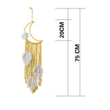 HULIANFU Macrame Wall Hanging Boho Tapestry Angels Wing Woven Bohemian Wall Decor Home Decoration For Apartment Bedroom Living Room