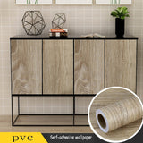 HULIANFU Wood Grain PVC Stickers for Wardrobe Cupboard Table Furniture Waterproof Self Adhesive Wallpaper Home Decor Wall Papers
