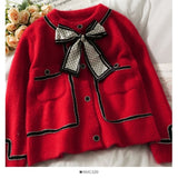 New Mink Cashmere Loose Sweater Cardigan Jacket Women Autumn and Winter Short Bright Silk Stripe Thickened Knitted Top Coat