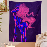 HULIANFU Psychedelic Tapestry Wall Hanging 80s Aesthetic Wall Cloth Tapestries Hippie Decor Living Room Bedroom Bohemian INS Print