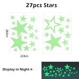 HULIANFU Luminous 3D Stars Dots Wall Sticker for Kids Room Bedroom Home Decoration Glow In The Dark Moon Decal Fluorescent DIY Stickers